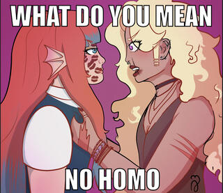 a postcard of 2 OC's