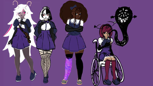 a lineup of a few original characters