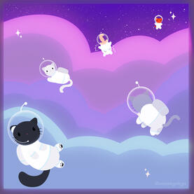 Space cats magic wrapper cloth